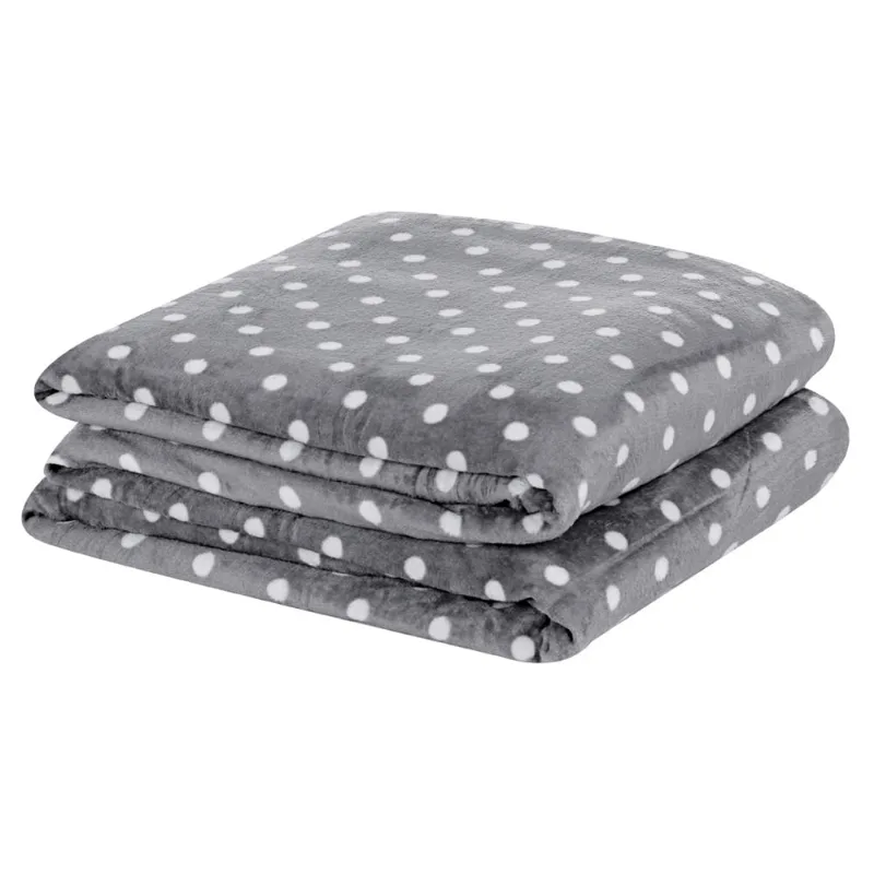 Cobertor Meggy Poá Casal Mantinha Flannel Bolinhas - Cinza - Casa Scarpa - Cama, Mesa E Banho