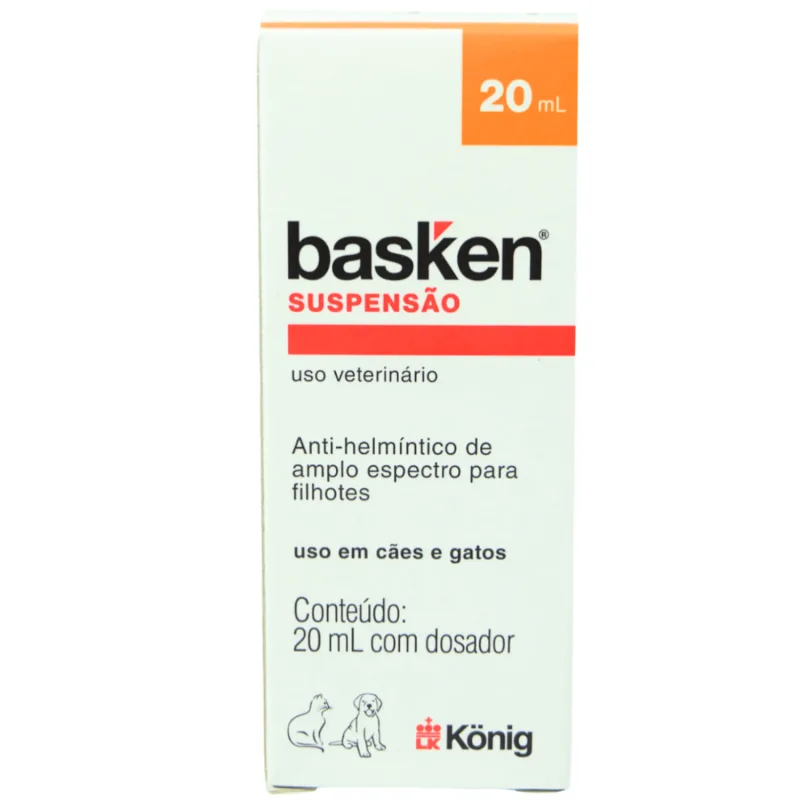Vermífugo Basken Suspensão König 20ml p/ Cães e Gatos - Konig
