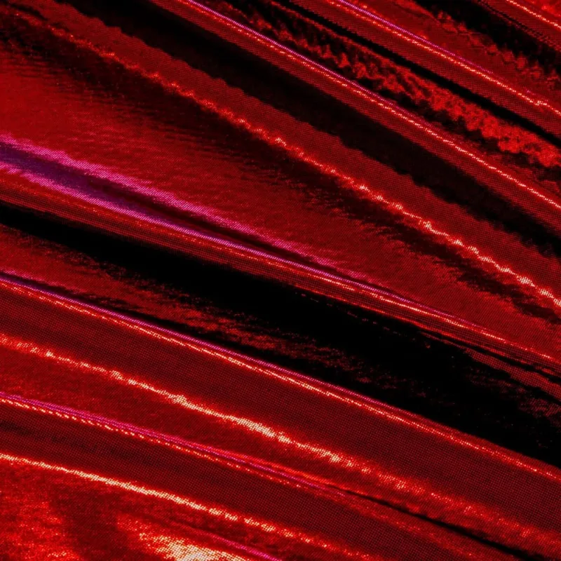 Tecido Lame Com Brilho Metalizado - 2 Metros - Vermelho Liso