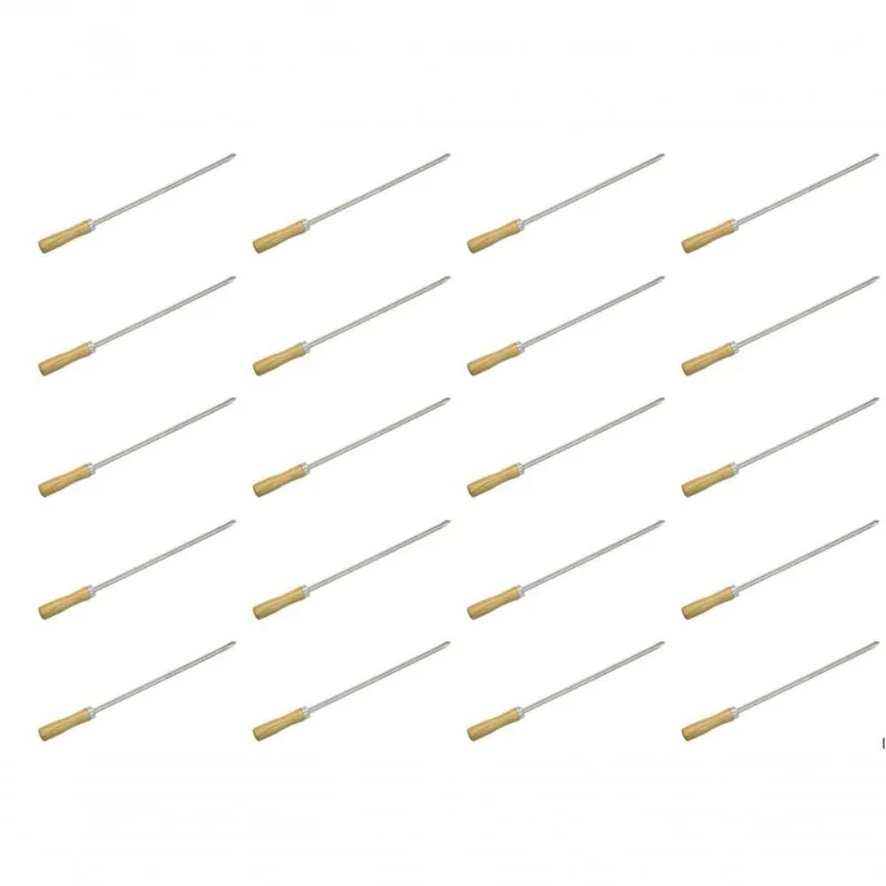 20 Mini Espeto Churrasco Coraçao Inox 39 Cm Churrasquinho