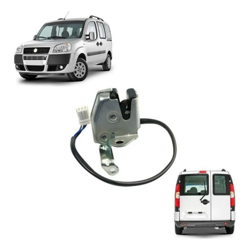 Fechadura Para Porta Traseira Baú F103 Compatível Com Fiat Dobló Após 2002 Com Switch 3 Fios