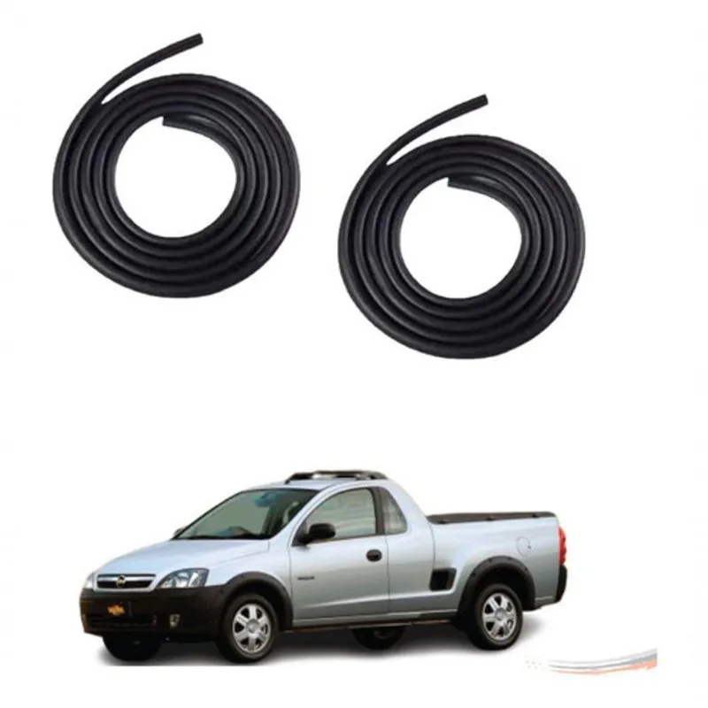 Par De Borracha De Porta Automotiva Preta Com Aba Montana G1 Chevrolet 2003 A 2010 Uniflex