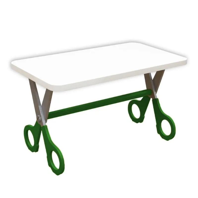 Mesa Escrivaninha Infantil Com Pés Tesoura Para Atividades Cor: verde