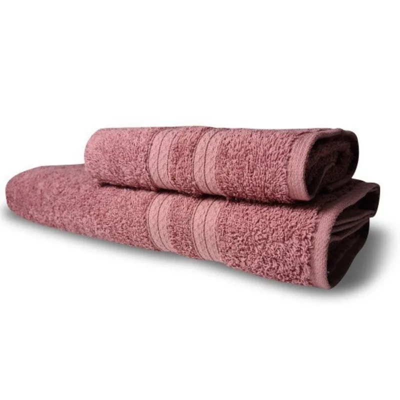 Jogo 2 Toalhas Itália Soft 1 Banho 1 Rosto Grossa 100% Algodão 430g M Rosê