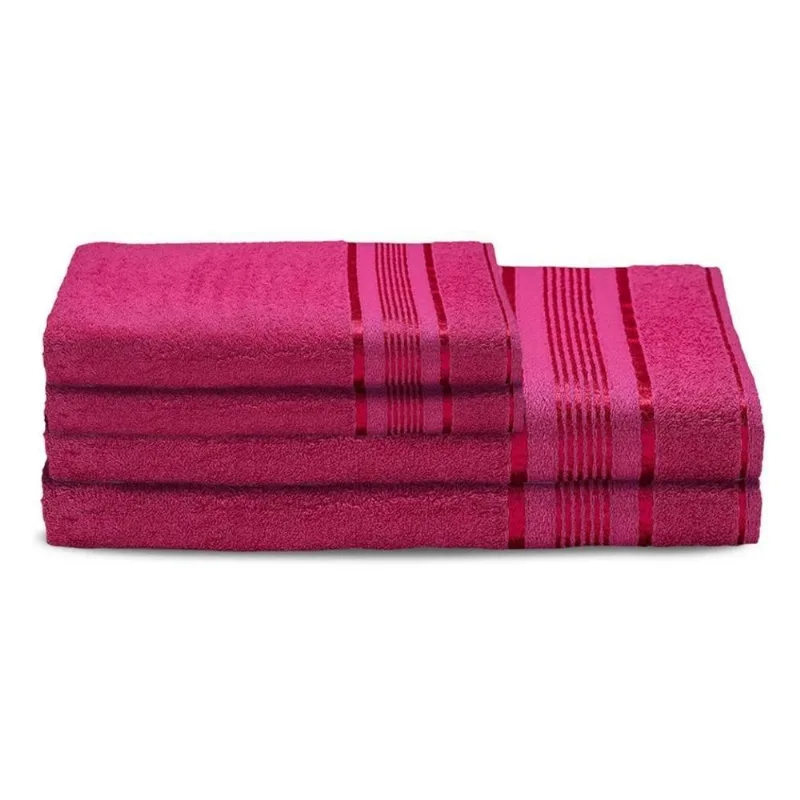 Jogo De Toalhas Gigantes 2 Banho 2 Rosto Indian Soft 100% Algodão - Rosa