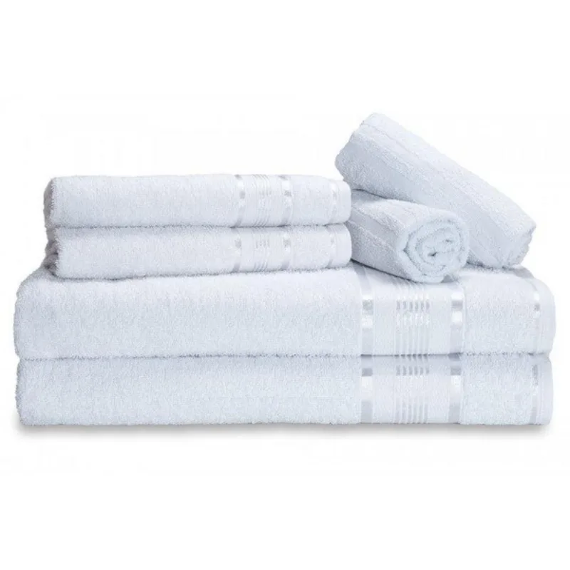 Jogo De Toalhas Indian Soft 2 Banhos 2 Rostos E 2 Pisos 380g/m 100% Algodão - Branco