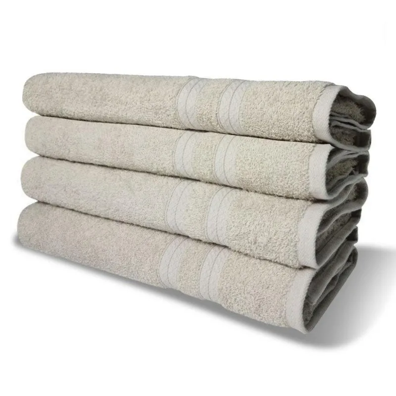 Kit Com 4 Toalhas De Banho 430g-m2 Grande Grossa 80x150cm Itália Soft - Bege