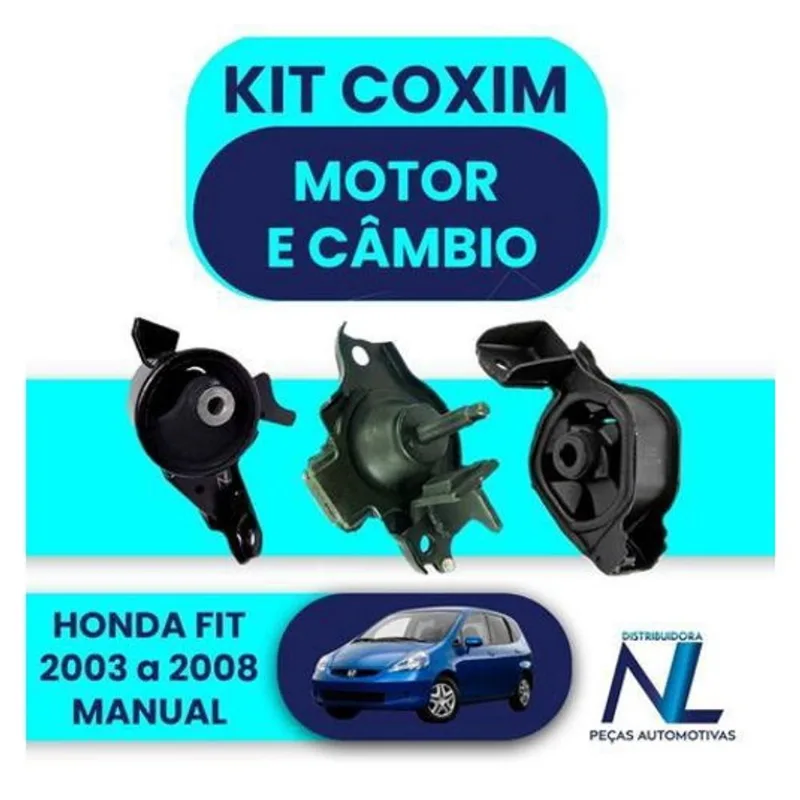 Kit 3 Coxim Calço Motor E Câmbio Honda Fit 2003 A 2008