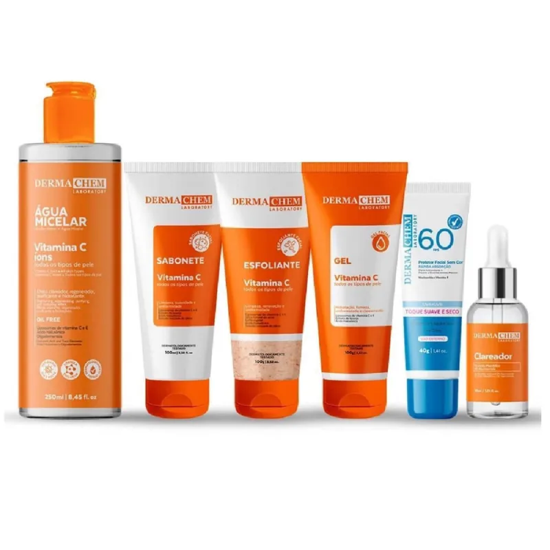 Kit Skincare Completo Vitamina C Melasma E Protetor Solar - Dermachem - Beleza E Perfumaria