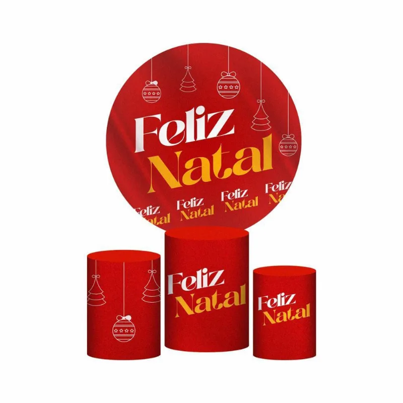 Trio Capa Cilindro + Painel Redondo 3D Natal 1,50M Veste