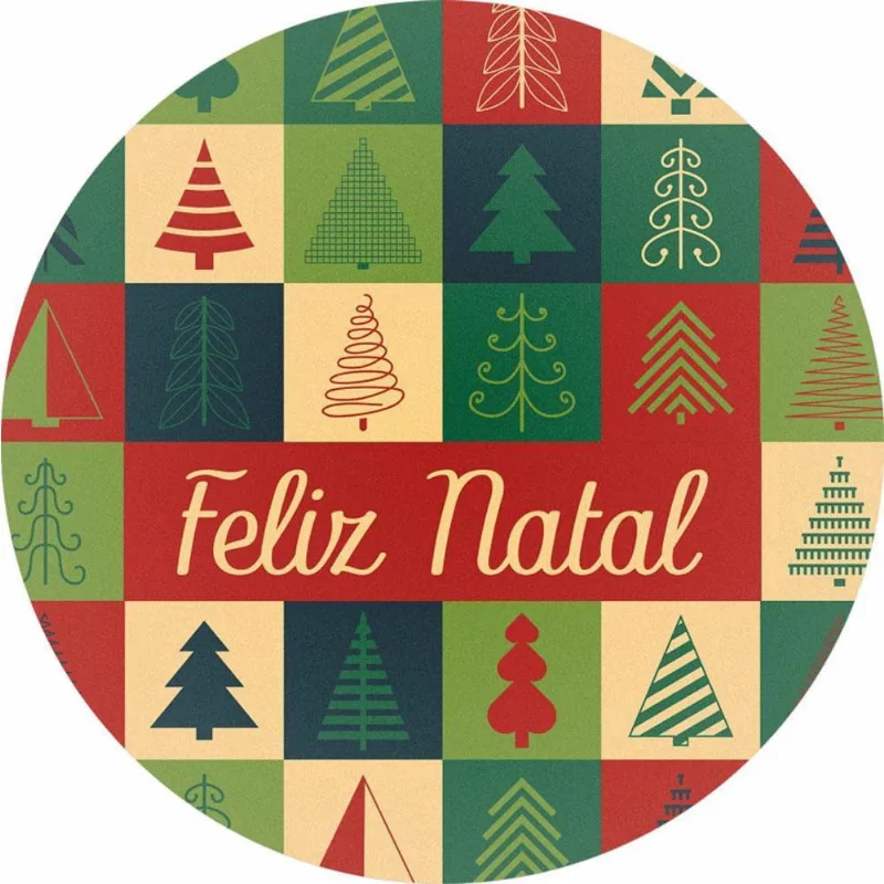 Painel Redondo 3D Natal Tecido Sublimado 1,50M X 1,50M