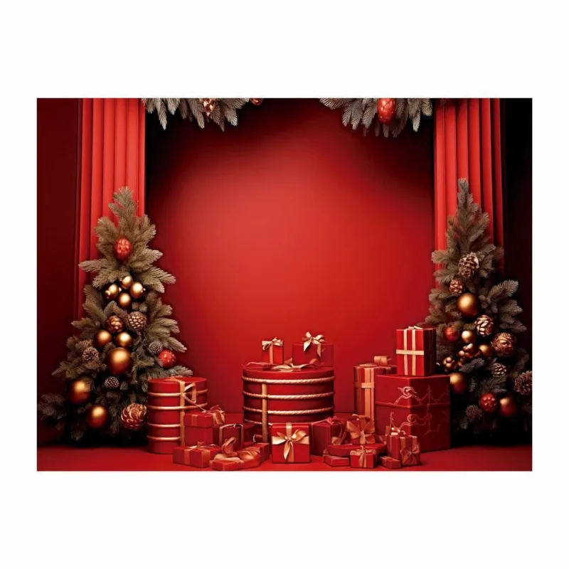 Fundo Fotográfico Natal Vermelho Tecido 2,20m x 1,50m