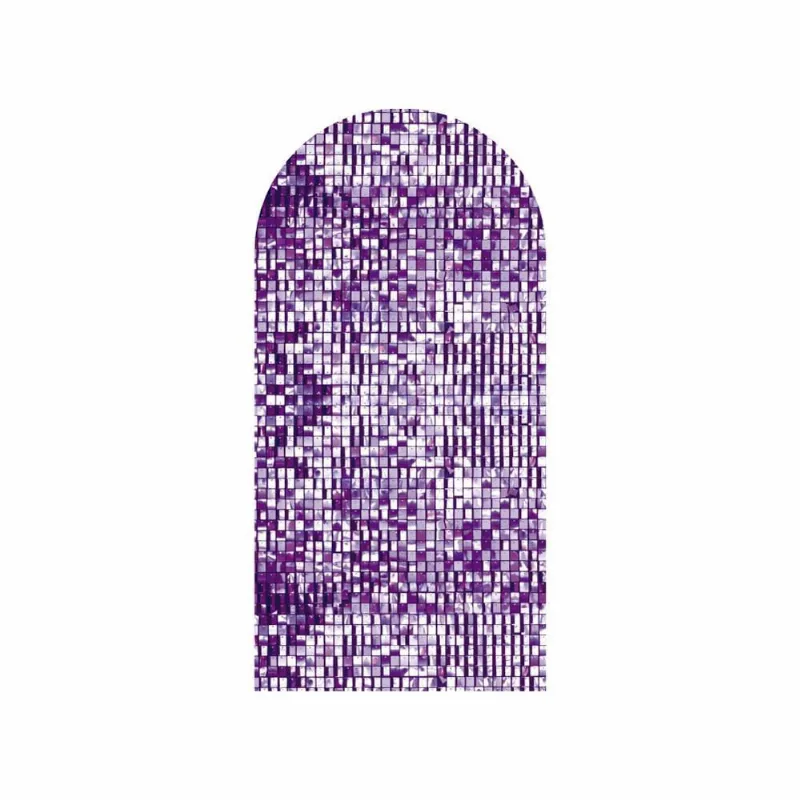 Painel Festa Decorativo Romano Paetê Roxo 3D 180Cm X 90Cm