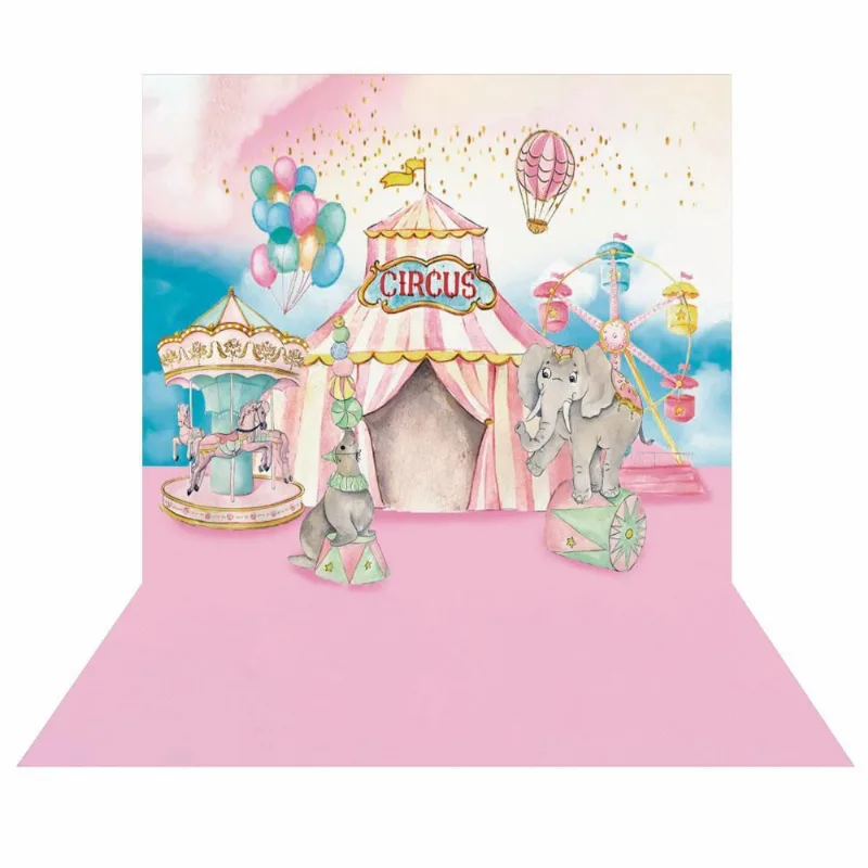 Fundo Fotográfico Circo Rosa 2,20m x 1,50m - Malha Premium