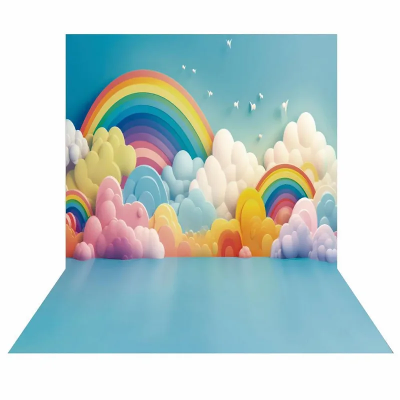 Fundo Fotográfico Cenário Arco Iris Smash The Cake Tecido