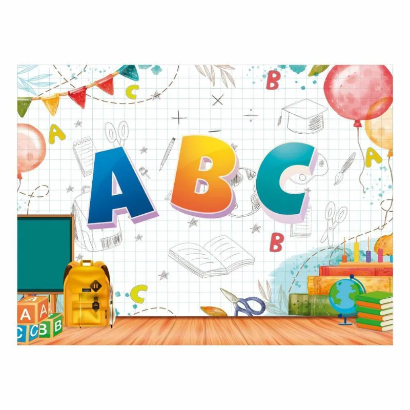 Fundo Fotográfico Cenário Abc Escola Tecido 2,20M X1,50M