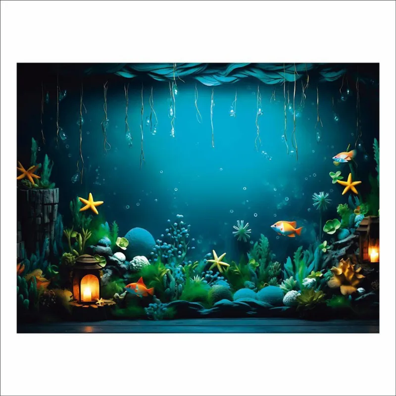 Fundo Fotográfico Cenário Fundo Do Mar Sereia 2,20M X1,50M F561