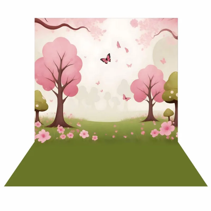 Fundo Fotográfico Cenário Jardim Encantado Rosa 2,20M X1,50M