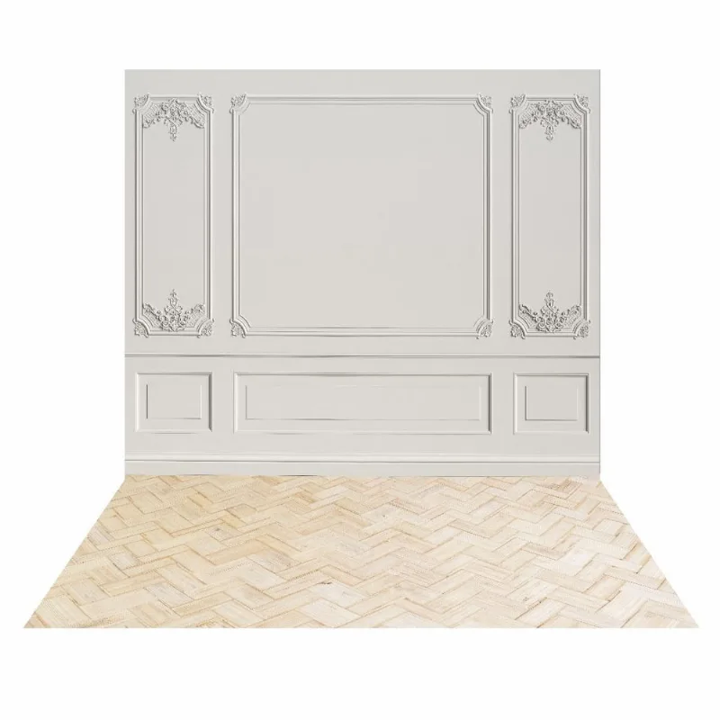 Fundo Fotográfico Cenário Boiserie Branco Gelo 2,2M X 1,5M