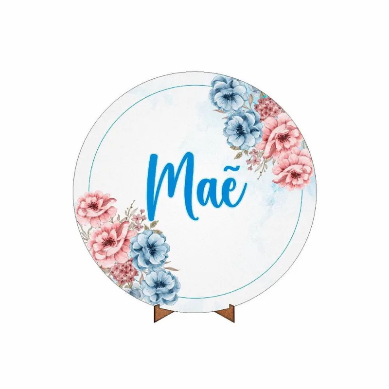 Painel Redondo 3D Dia Das Mães 50Cm X 50Cm Suporte Mdf P-24