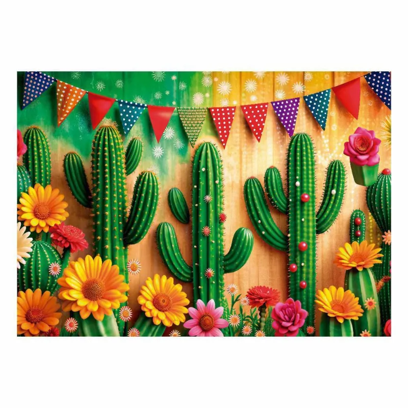 Fundo Fotográfico Cenário Festa Junina Cactus Tecido 2,20M X
