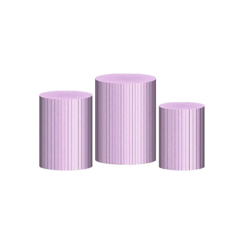 Trio Capa Cilindro Ripados 3D Em Tecido Com Elástico