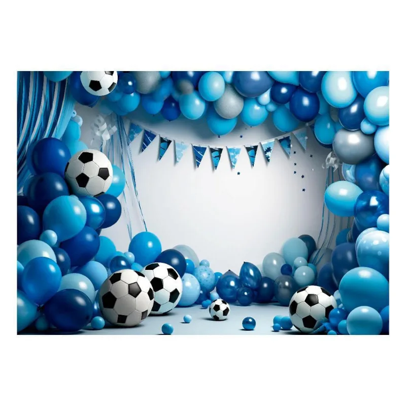 Fundo Fotográfico Cenário Esporte Futebol Balões Tecido