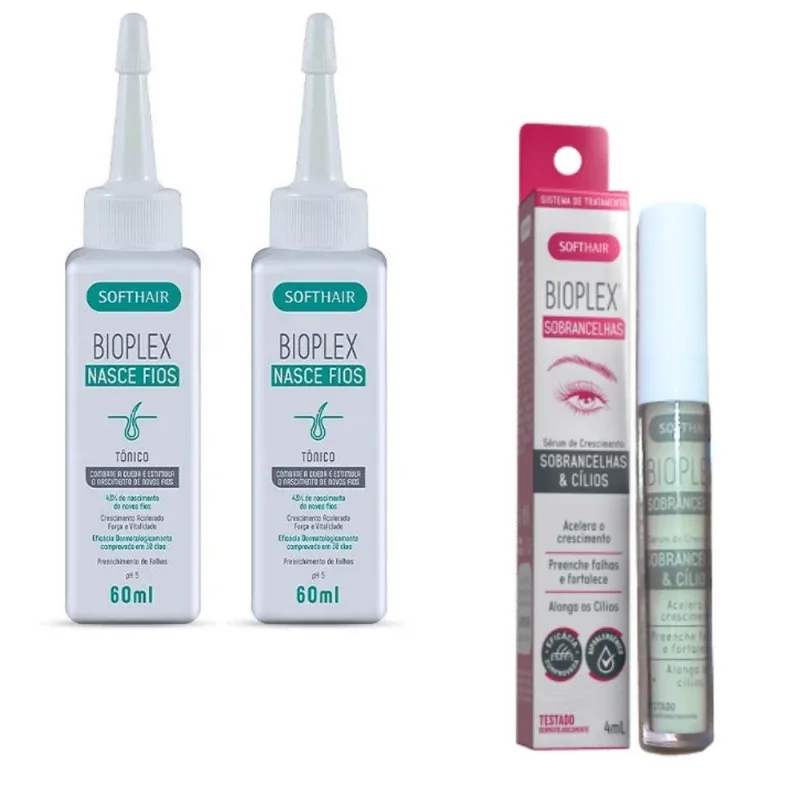 Tratamento Cilios Sobrancelha + 2 Tônicos Crescimento Cabelo