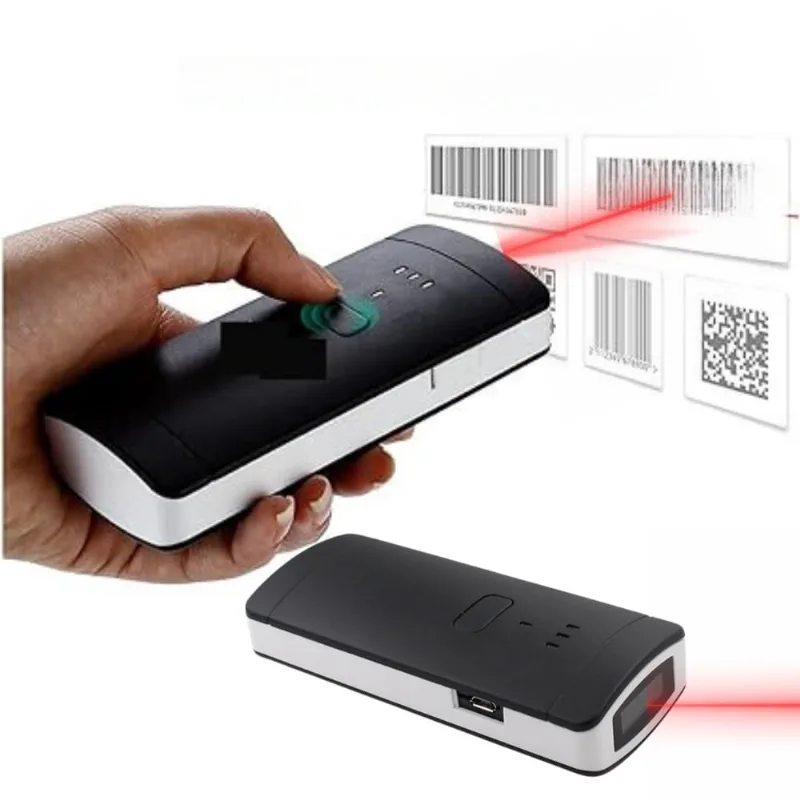 Leitor de Codigo de Barras Bluetooth 1D 2D Qr Code Sem fio Celular pc Tela Papel