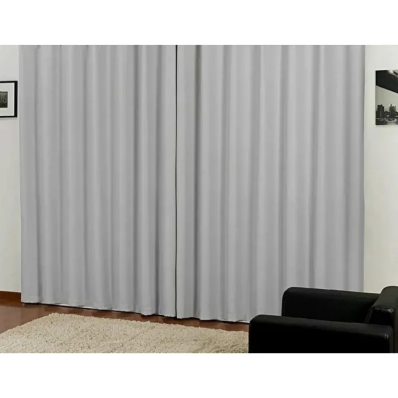 Cortina Blackout 4,00 X 2,50 Trilho Suiço Em Tecido Branca