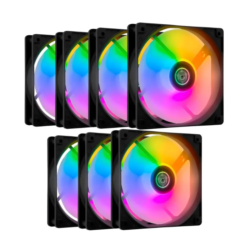 Kit 7 Fans Tgt Striker Rainbow 120mm - Tgt-stk6-blrbw