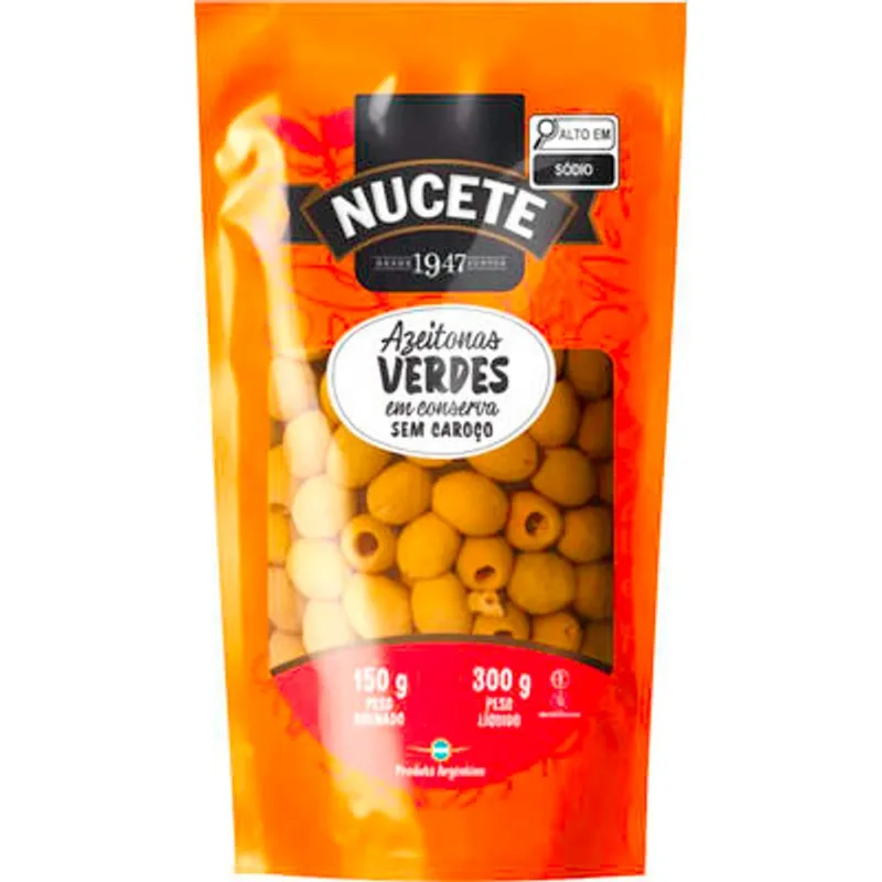 Azeitona Verde Nucete Sem Caroço 150g