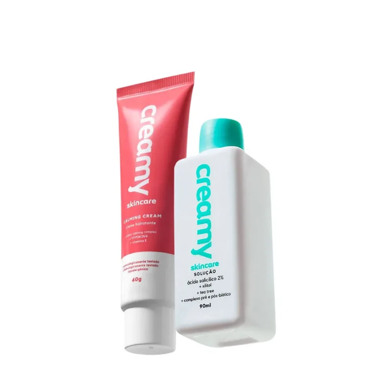 Kit Creamy Ácido Salicílico Antiacne e Calming Cream Hidratante Facial (2 produtos)