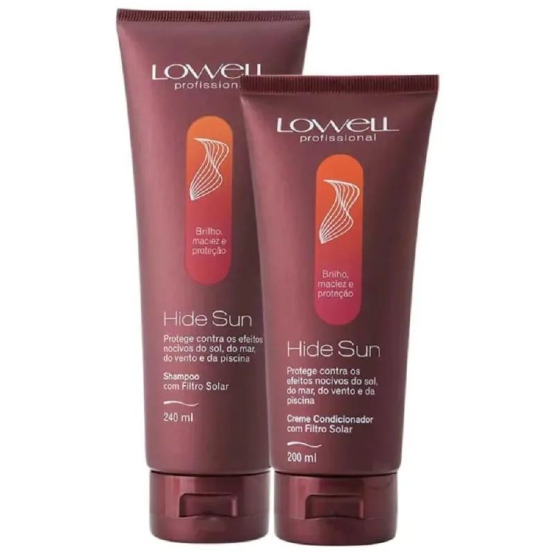 Kit de Cuidados com os Cabelos Hide Sun Proteção Solar Shampoo 240ml e Condicionador 200ml - lowell - Agro