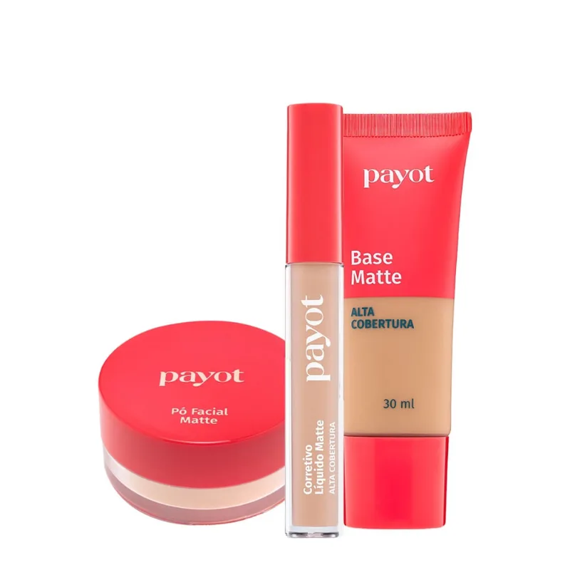 Kit Payot Alta Cobertura Base Cor 4 Corretivo e Pó Solto (3 produtos)