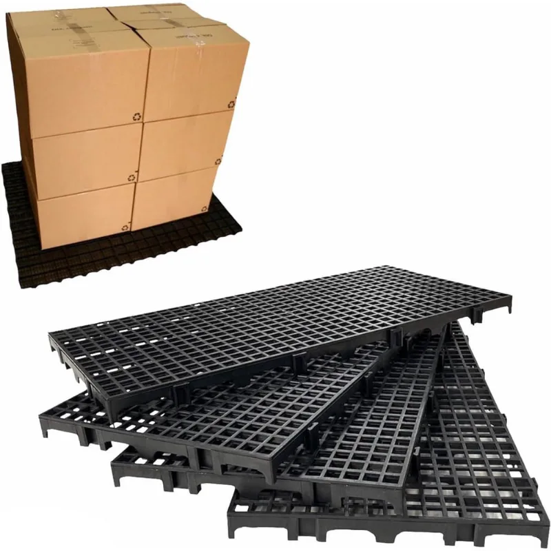 12Pçs Pallet De Plástico Para Forração Preto 2,5X25X50Cm
