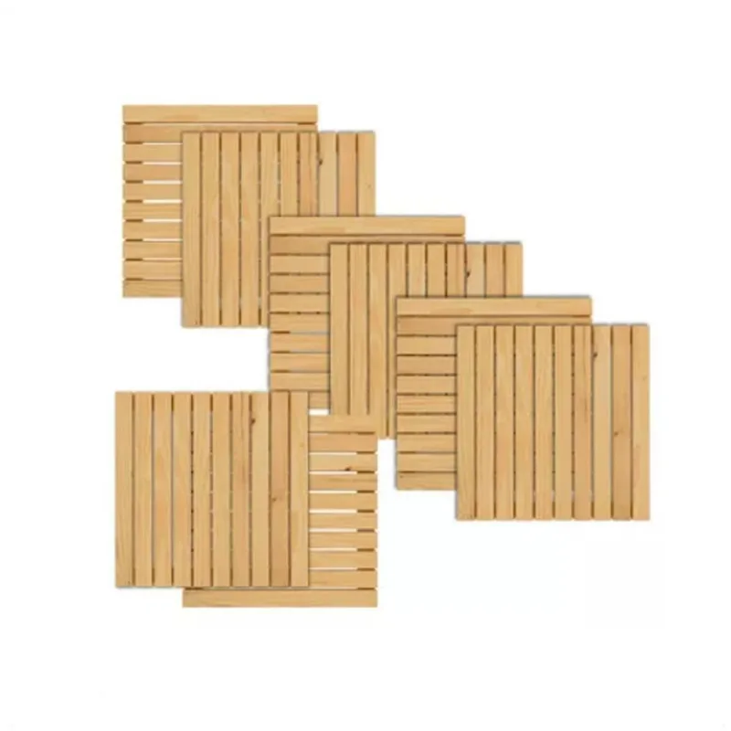 Kit 8 Deck Madeira Modular 50x50 Natural Área Int E Ext
