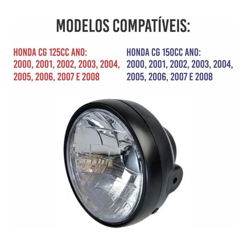 Farol Cg 125 Titan 2000 Ate 2004 Fan 125 2005 Ate 2013