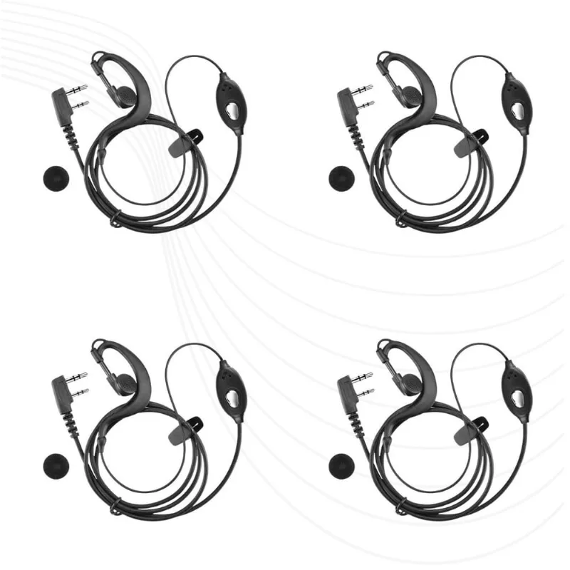Kit 4 Fone Microfone Ouvido Para Rádio Comunicador Uv-16 Plus