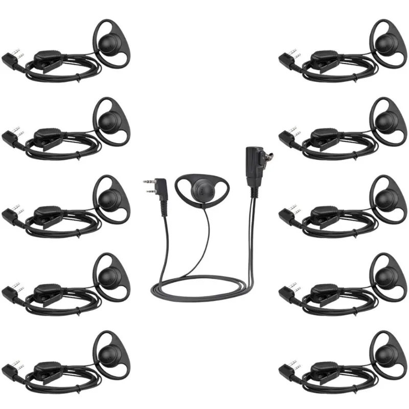 Combo 10 Fone Ouvido Lapela Reforçado Rádio Walk Tok Baofeng