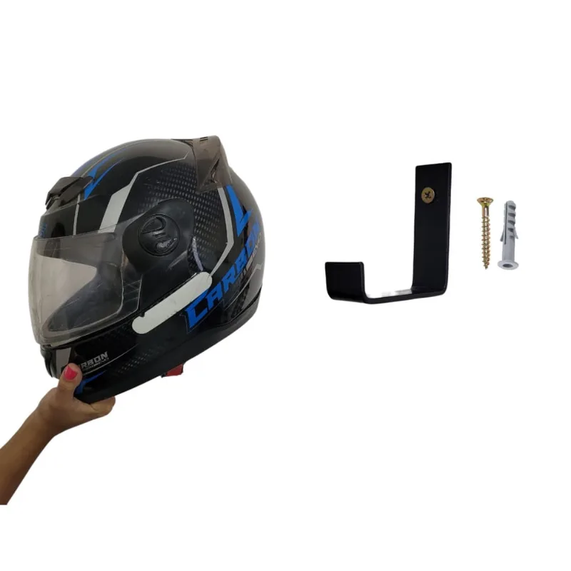 Suporte De Capacete Moto Reforçado Para Parede