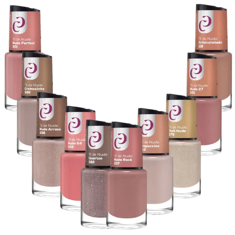 Kit 10 Esmaltes Tons De Nude Cora Manicure Atacado 10ml