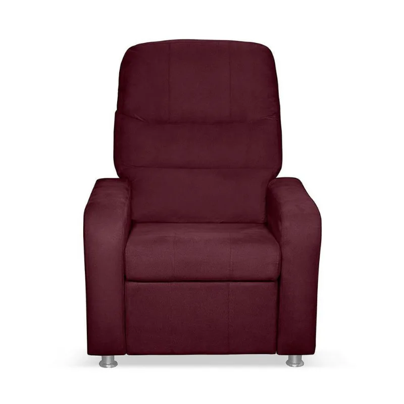 Cadeira Poltrona Do Papai Reclinável Confortável Suede Bordô