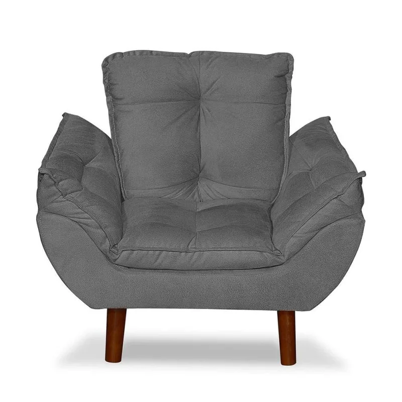 Poltrona Infantil Opala Infantil Suede Cinza Tucanos Estofados - OUTRAS - Agro