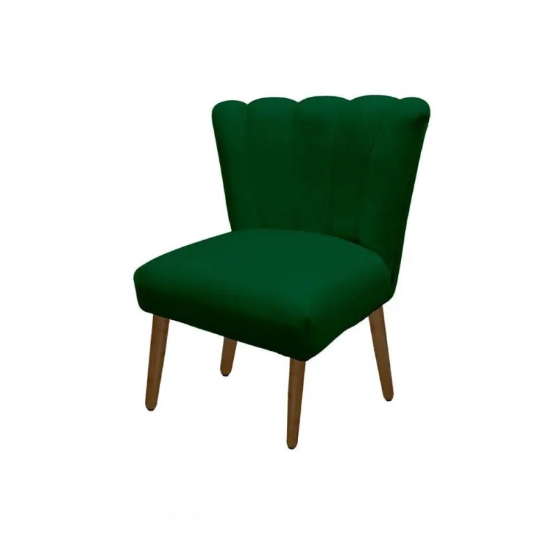 Cadeira Pétala Flor Para Sala De Estar Penteadeira Salão Suede Verde - OUTRAS - Móveis
