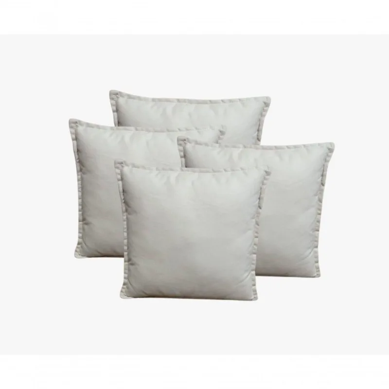 Kit 4 Almofadas Decorativas Cheias Com Ziper Suede Bege