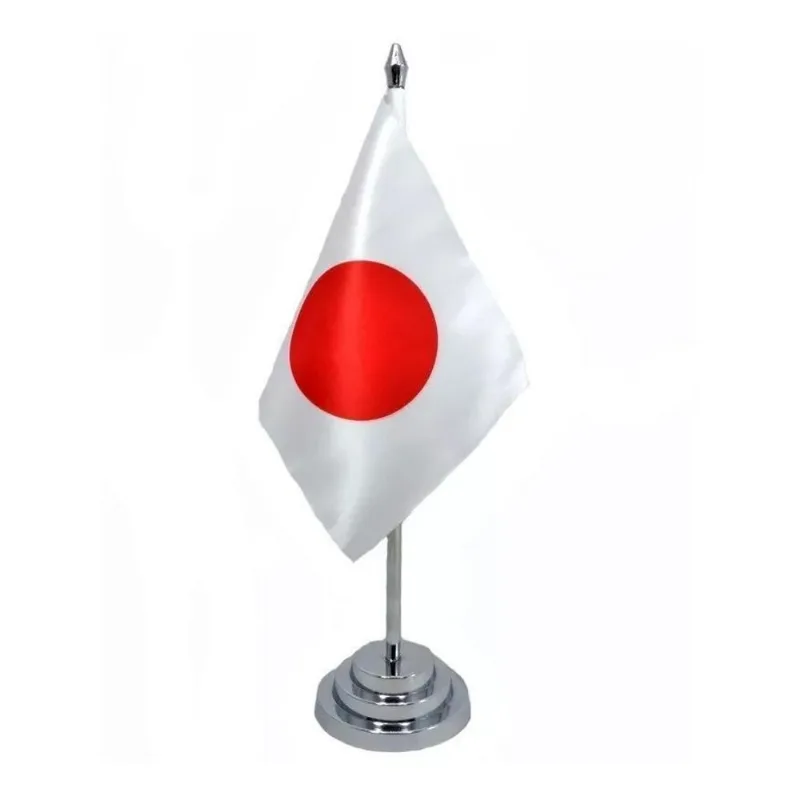 Bandeira Mesa Dupla Face Japão Com Mastro De 29 Cm (14x20cm)