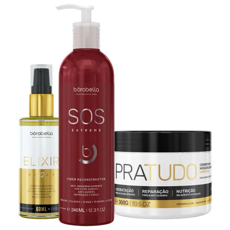 Kit sos Extreme, Elixir 12 Óleos E Masc. PraTudo Borabella