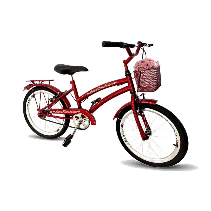 Bicicleta infantil feminina menina aro 20 com cesta vermelho
