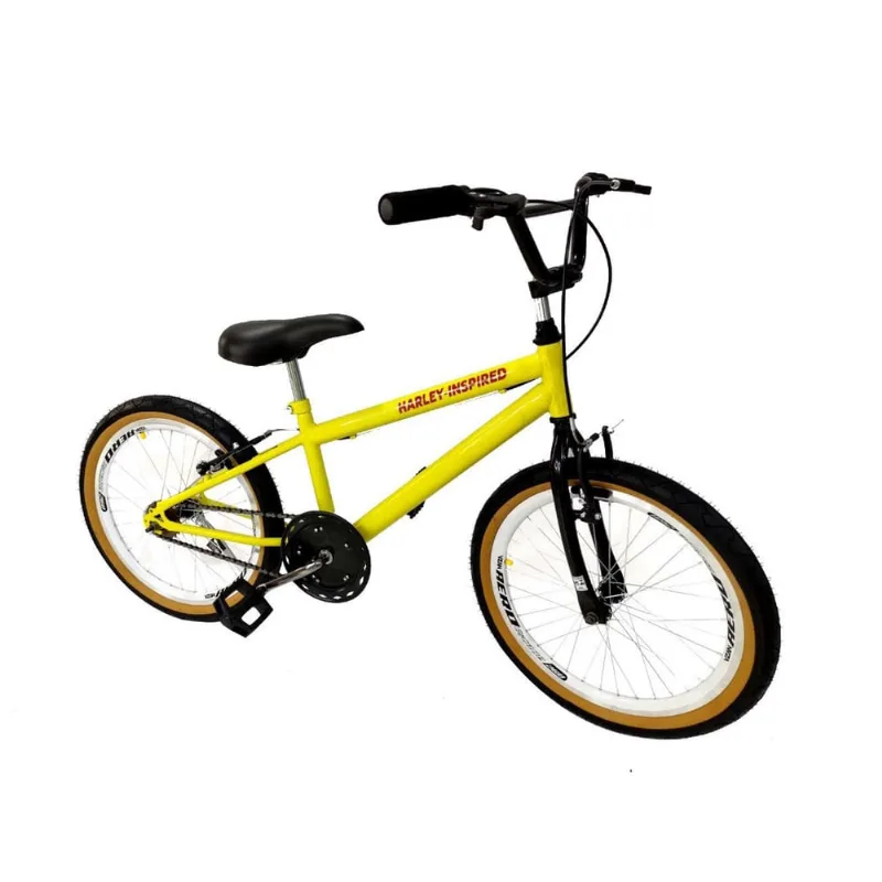 Bicicleta aro 20 masculino tipo bmx aero sem marchas amarelo